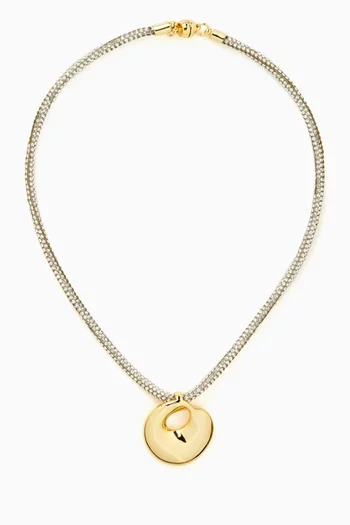 The Mercury Disc Sparkle Necklace in Gold-plated Brass