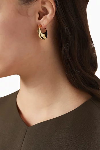 The Mercury Disc Hoop Earrings in Gold-plated Brass