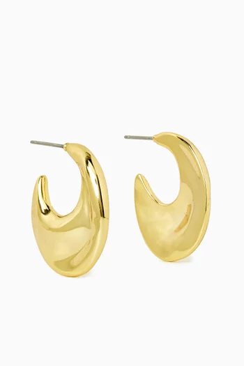 The Mercury Disc Hoop Earrings in Gold-plated Brass