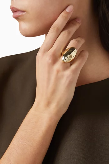 The Liquid Statement Ring in Gold-plated Brass