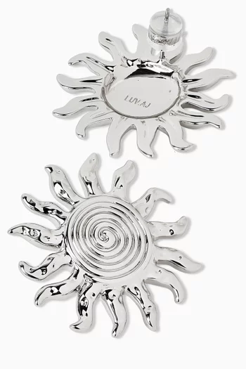 The Ibiza Sun Earrings in Rhodium-plated Silver