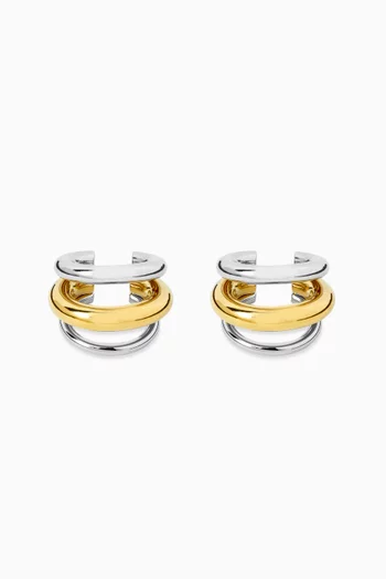 Cala Ear Cuffs in Two-tone Brass, Set of 2