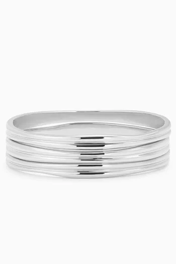 The Mallorca Bangles in Silver-plated Brass, Set of 3
