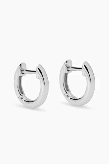 Sicily Huggie Earrings in Silver-plated Brass