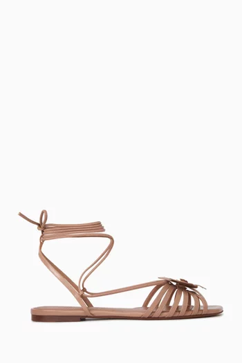 Orchid Lace-up Sandals in Leather