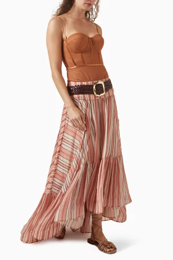 حزام مالي 60 بتصميم مجدول جلد بقر