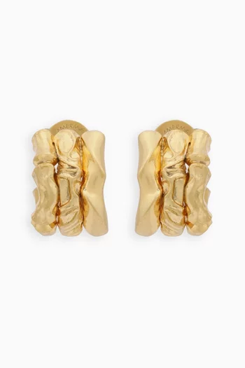 Wisp Mini Hoop Earrings in 16kt Gold-plated Brass