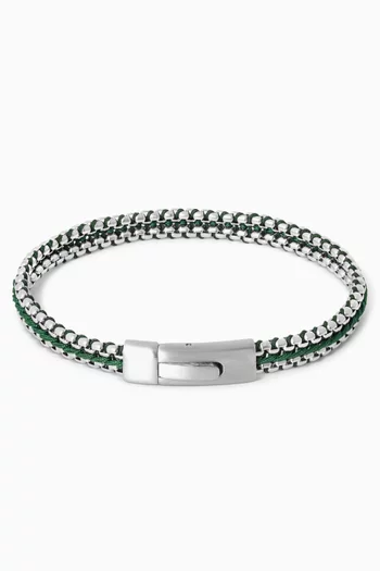 Tris Button Bracelet in Stainless Steel