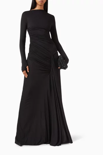 فستان جلاسييه طويل جيرسيه