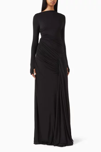 فستان جلاسييه طويل جيرسيه