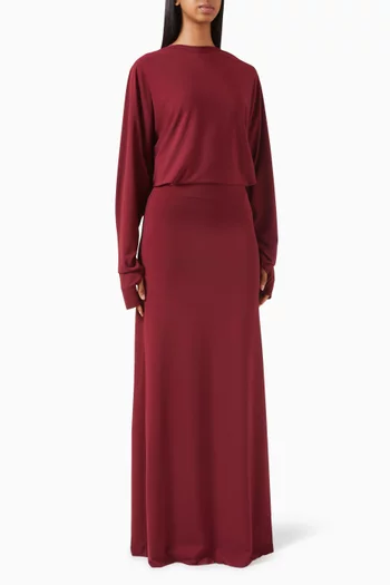 فستان زفير طويل جيرسيه