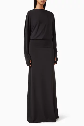 فستان زفير طويل جيرسيه