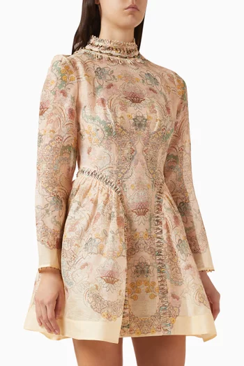 Rebellion Bead-embellished Dress in Linen Blend