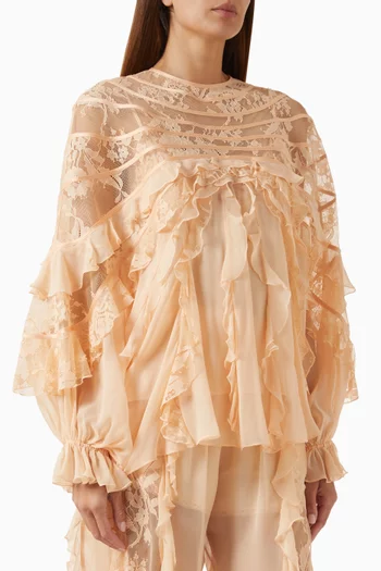 Rebellion Splice Billow Blouse in Silk