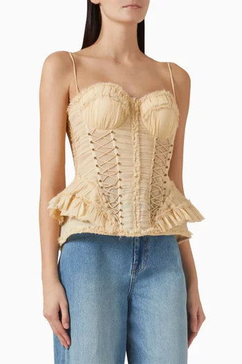Rebellion Frayed Corset Top