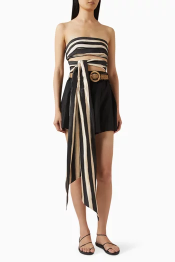 Rebellion Paint Stripe Bandeau Top in Silk