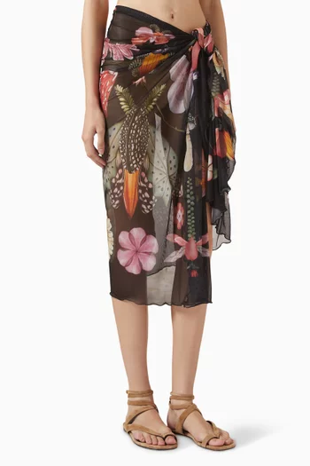 Marine Pareo Cover-up in Mesh