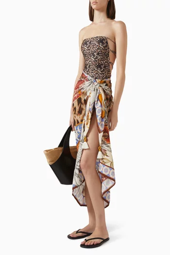 Marine Pareo Cover-up in Cotton