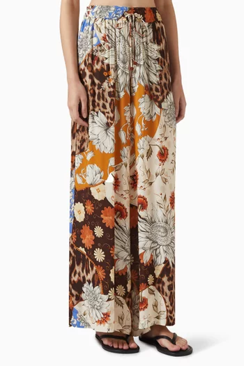 Winter Printed Pants in Viscose