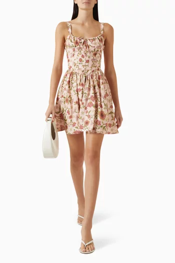 Spring Mini Dress in Viscose Blend