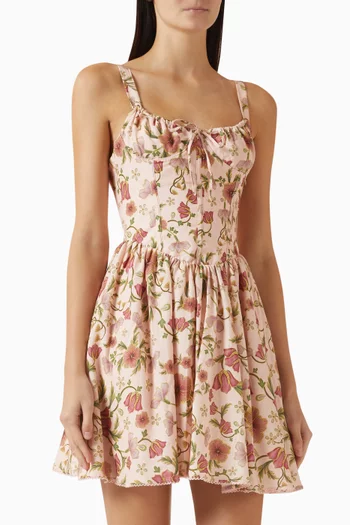 Spring Mini Dress in Viscose Blend