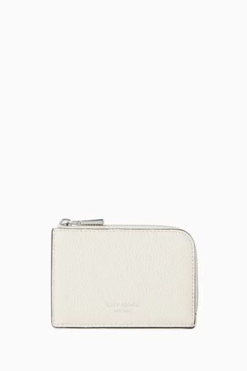 حافظة بطاقات ميني بسحّاب جلد