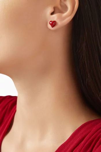 أقراط أمور مطلية بالمينا معدن مطلي بلون ذهبي