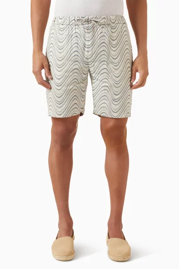 شورت فيليب بنقشة فيبرا كتان