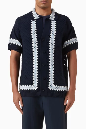 كارديغان بينتو قطن وكروشيه