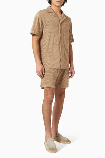 شورت أوغسطو بنقشة جاكار قطن تيري