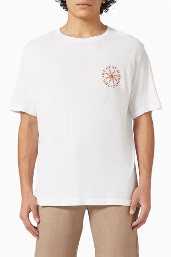 Dinis Printed T-shirt in Cotton & Linen