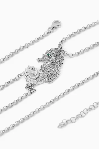 Mini Sea Horse Bracelet in Platinum-plated Bronze