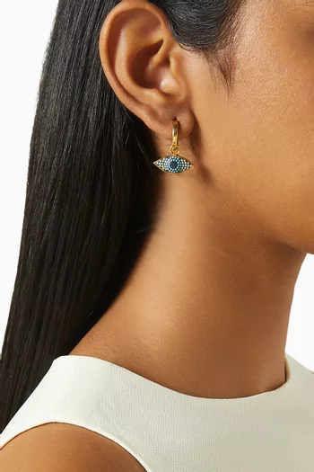 Nazar Single Hoop Earring in 24kt Gold-plated Bronze