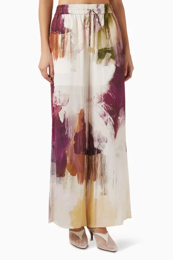 بنطال أتوميك مزين بنقشة حرير