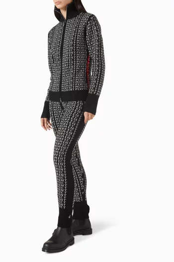 جاكيت منسوج بنقشة شعار الماركة صوف مارينو