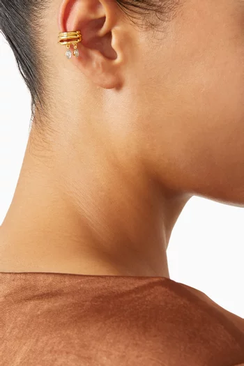 قرط منفرد ماي داي بتصميم محيط بالأذن فضة إسترلينية مطلية ذهب عيار 24