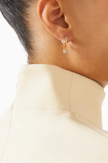 أقراط دائرية سليم صغيرة فضة إسترلينية مطلية ذهب عيار 24‏