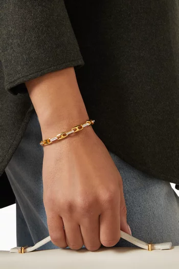 سوار بتصميم متداخل فضة إسترلينية مطلية ذهب عيار 24