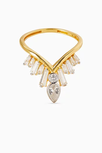 خاتم اوليفيا فضة مطلية ذهب عيار 24