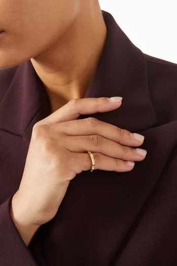 Studded Band Ring in 24kt Gold-plated Silver