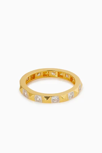 Studded Band Ring in 24kt Gold-plated Silver
