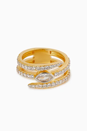 خاتم سبلنديد فضة مطلية ذهب عيار 24