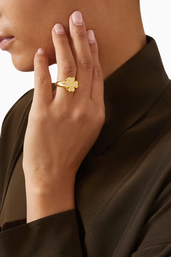 Clover Ring in 24kt Gold-plated Silver