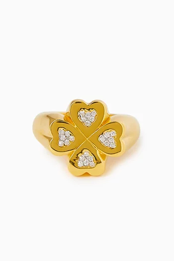 Clover Ring in 24kt Gold-plated Silver