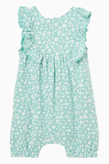 Ruffle Shortie Romper in Organic Cotton