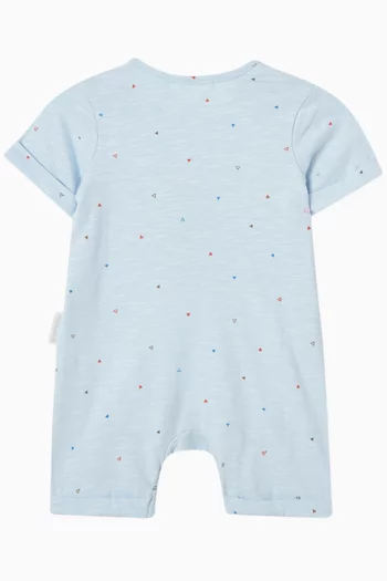 لباس قطعة واحدة مزين بحيوانات قطن عضوي