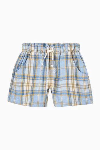 Check Shorts in Organic Cotton Seersucker