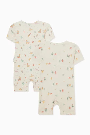 Short Growsuits, Pack of 2