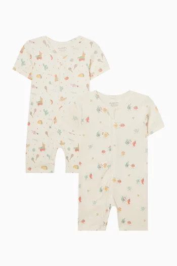 Short Growsuits, Pack of 2