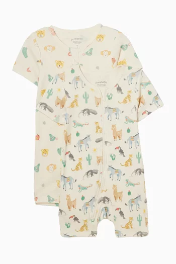 Short Growsuits, Pack of 2